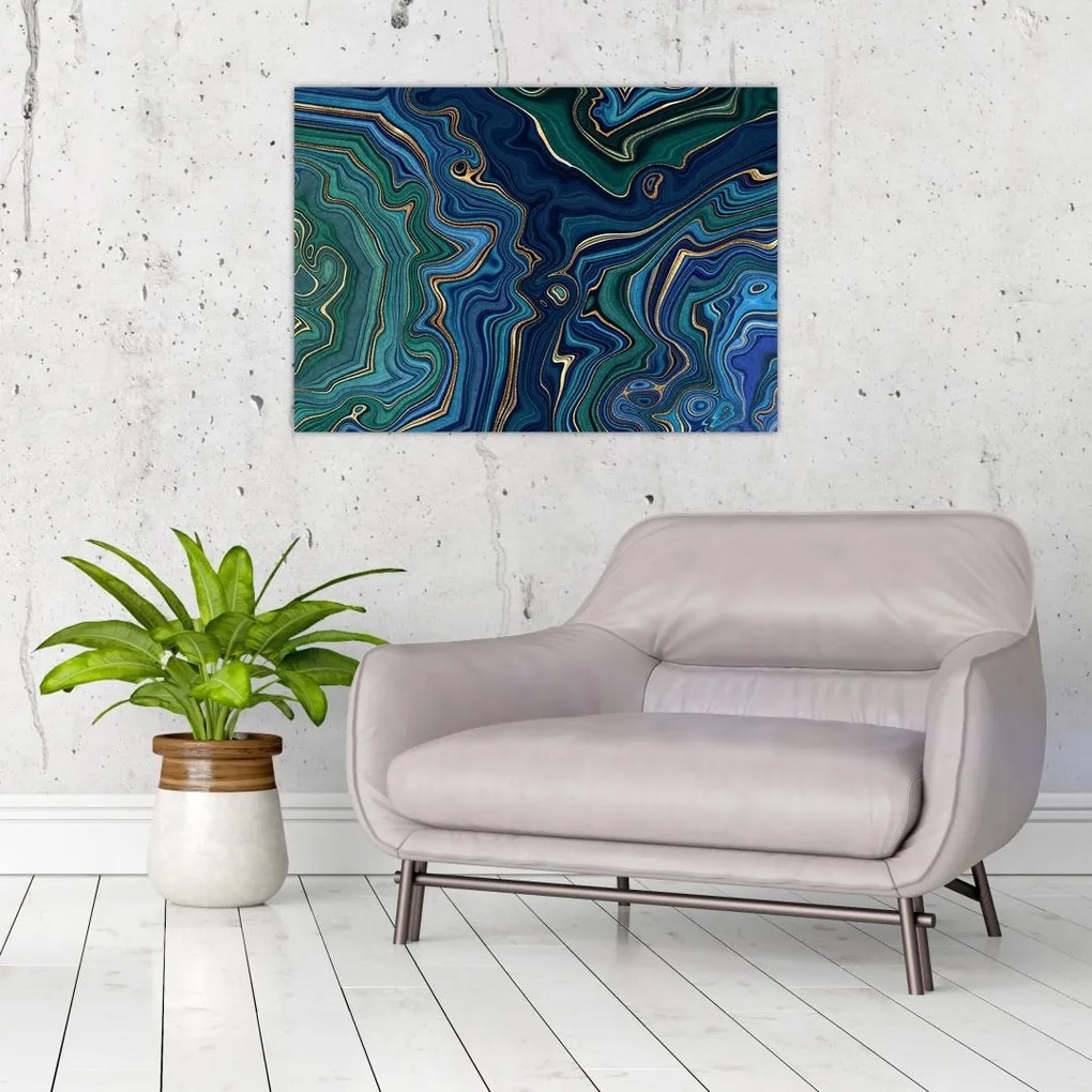 Obraz - Zielono - niebieski marmur (70x50 cm)