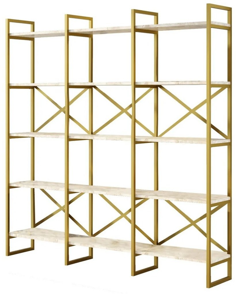 Regał Vento Triple Marble and Gold, L