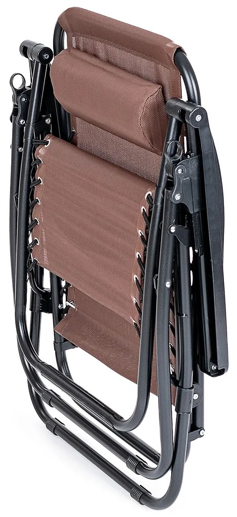 4Home Ogrodowe krzesło leżakowe Relax, brązowy