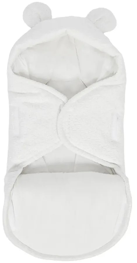 Biały rożek niemowlęcy z materiału bouclé 45x80 cm – Meowbaby