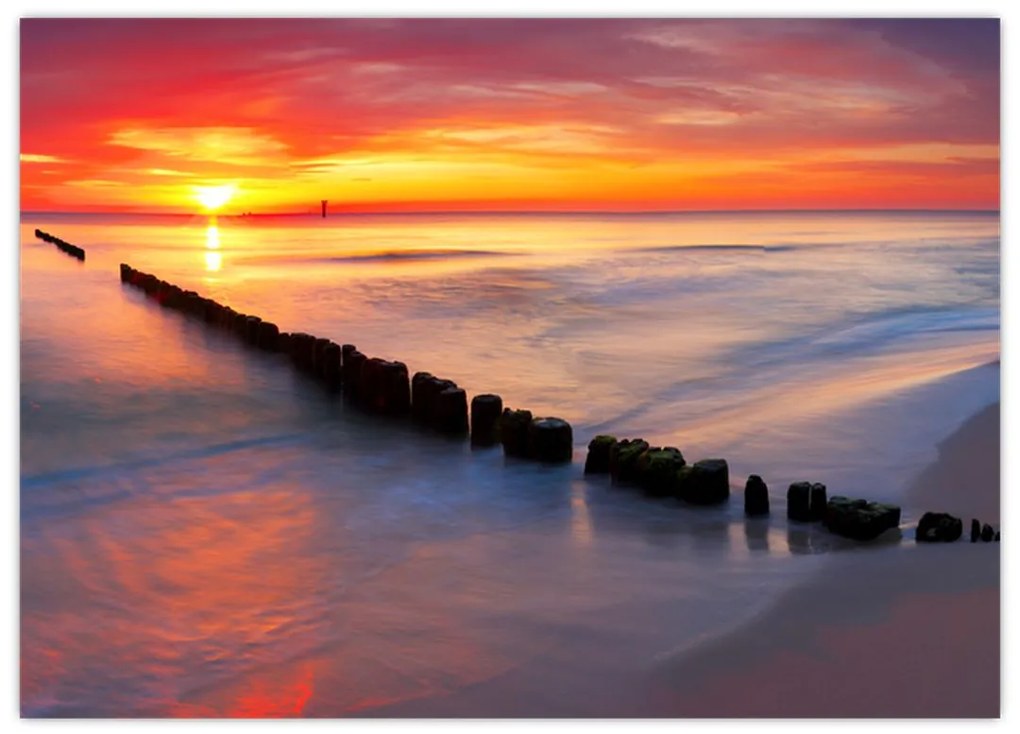 Obraz - Sunset, Baltic Sea, Poland (70x50 cm)