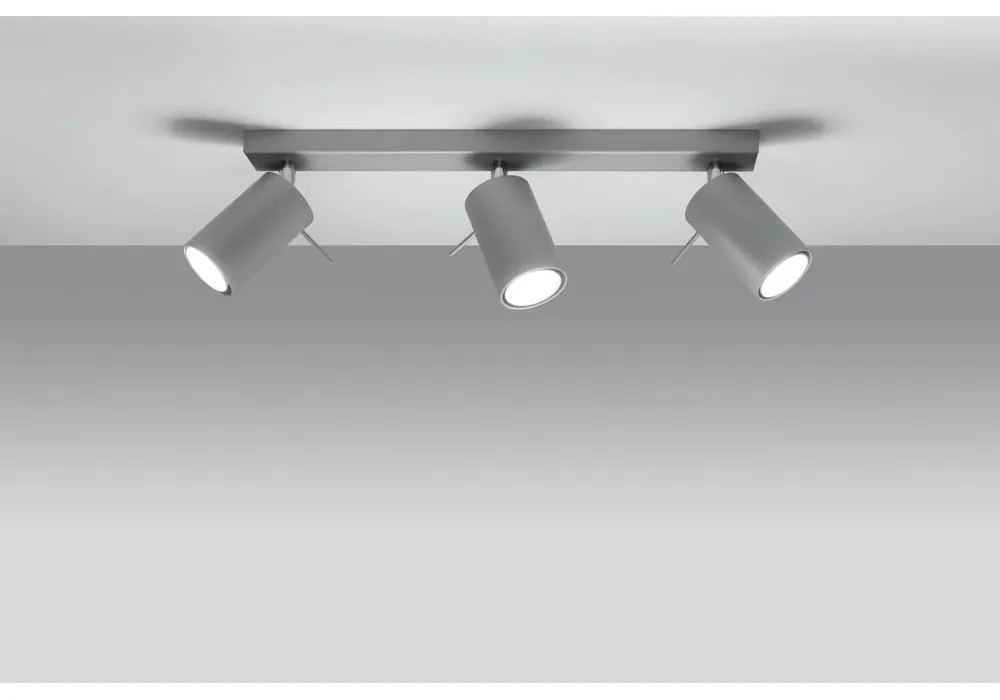 Szara lampa sufitowa Sollux Etna, dł. 45 cm