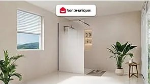 Ścianka prysznicowa dymiona do kabiny walk-in - 120 x 200 cm - Czarny mat - POMARO