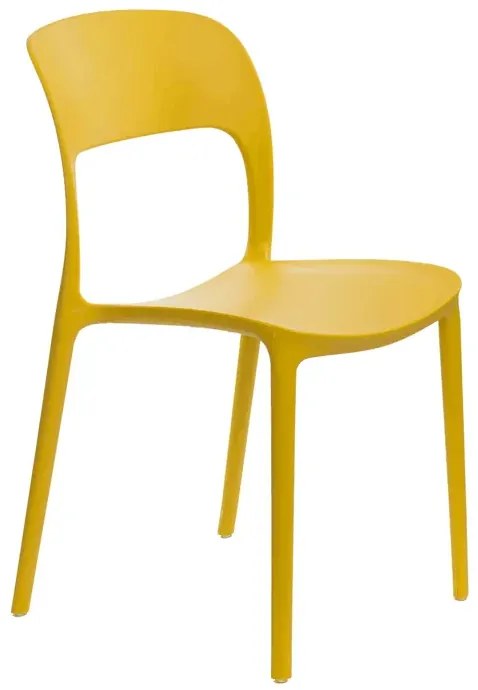 Żółte minimalistyczne krzesło z oparciem - Ginger 2X