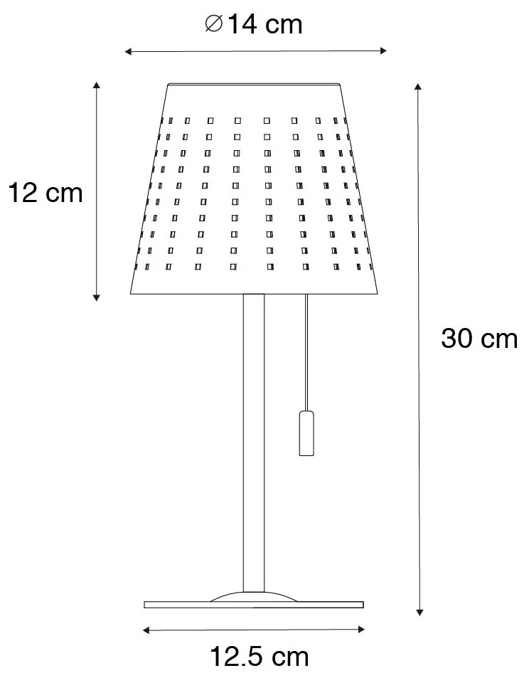 Zewnetrzna Zewnętrzna lampa stołowa niebieska z 3-stopniowym ściemnianiem LED, akumulatorem i energią słoneczną - FerreDesignerski Oswietlenie zewnetrzne