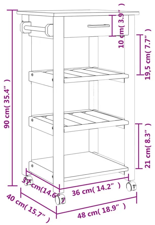 Biały skandynawski wózek kuchenny F9-D17