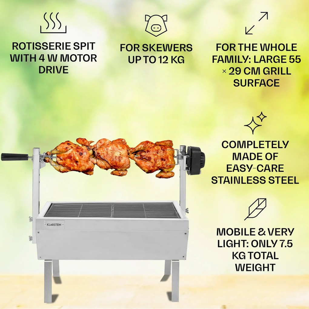 Klarstein Sauenland Mini Grill obrotowy