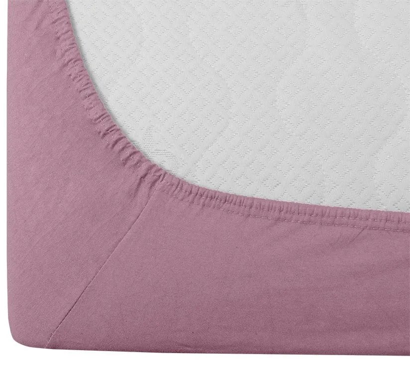 PrzytulneMieszkanie.pl Prześcieradło jersey jasnoróżowe 90 x 200 cm