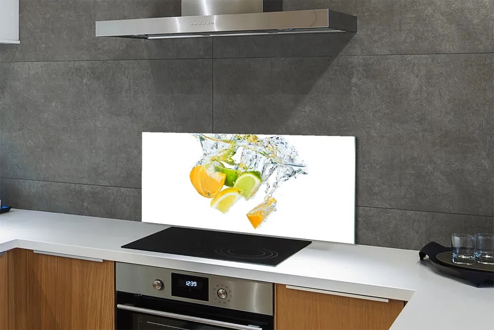 Szkło do Kuchni na Ścianę Orzeźwiające Cytrusy w Wodzie