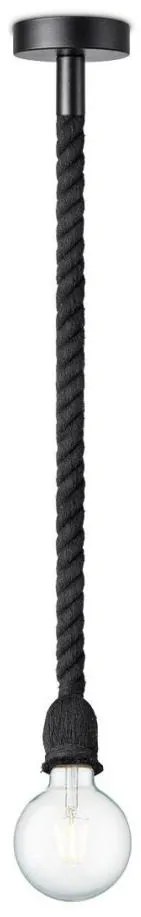 Żyrandol na lince LEONARDO ROPE 1xE27/10W/230V czarny