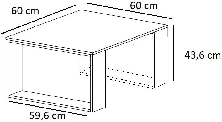 Biała kwadratowa minimalistyczna ława kawowa - Fareo 5X