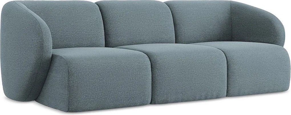 3-osobowa kanapa modułowa - z tkaniny bouclé - jeans - LANI