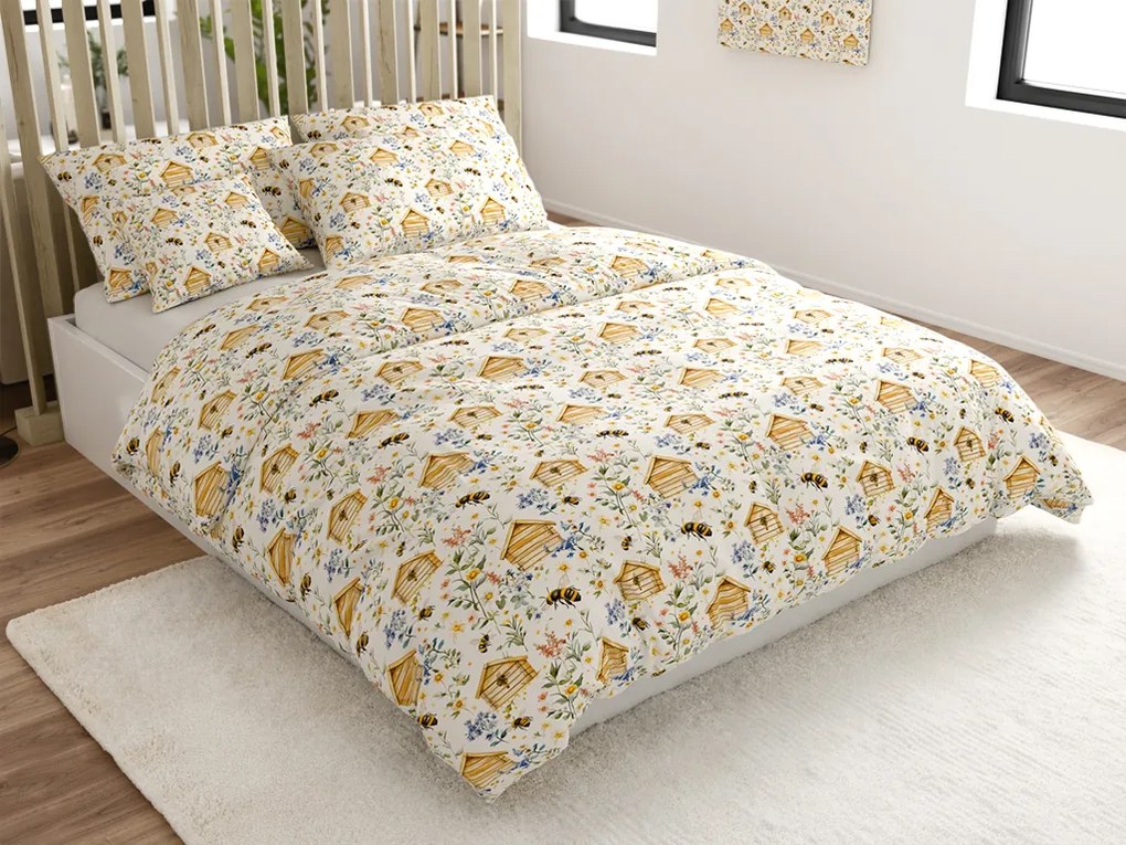 PrzytulneMieszkanie.pl PrzytulneMieszkanie.pl Bawełniana pościel WOODEN HOUSES POLY kolorowa Rozmiar pościeli: 70 x 90 cm | 140 x 200 cm