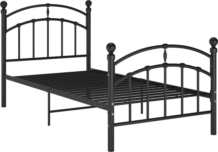 Czarne Metalowe Łóżko Pojedyncze 100X200 Cm A4-F04
