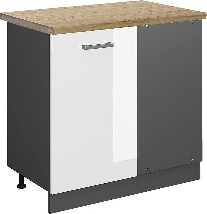 Szafka narożna biały wysoki połysk 86x60x81.6 r-line