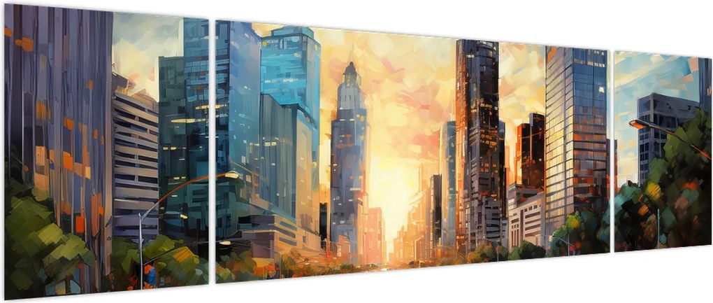 Obraz - Malowanie miasta (170x50 cm)
