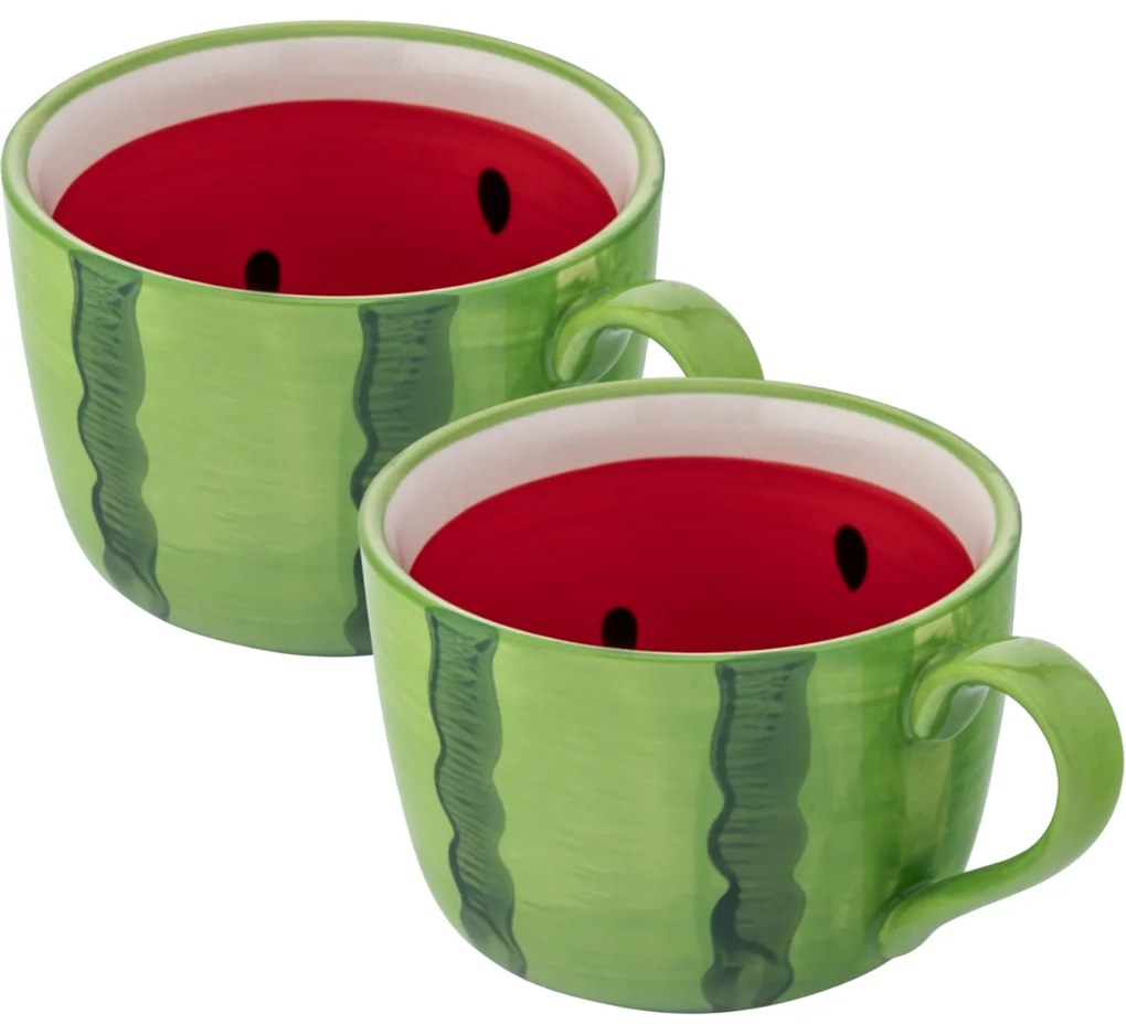 Altom Zestaw ceramicznych kubków jumbo Tropicanamelon 470 ml, 2 szt.