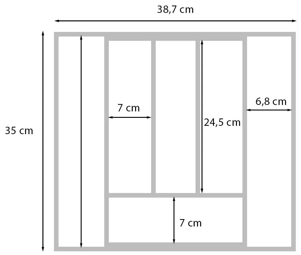 Wkład do szuflady na sztućce, bambusowy, 25-39 cm, rozsuwany