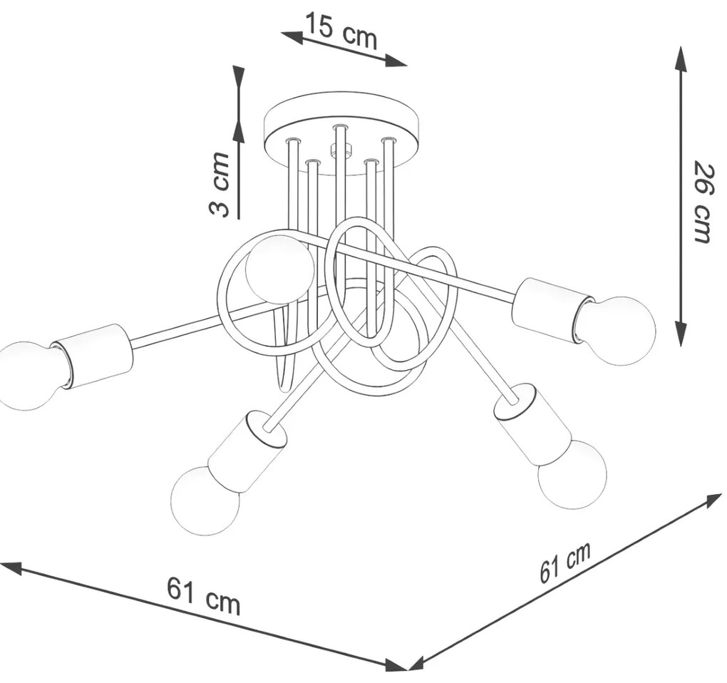 Żyrandol EMBER 5 biały SOLLUX  LIGHTING