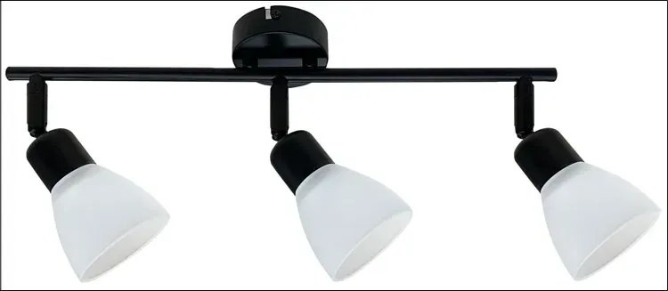 Trzypunktowa lampa sufitowa z regulowanymi kloszami czarny + biały - Z069-Hermina