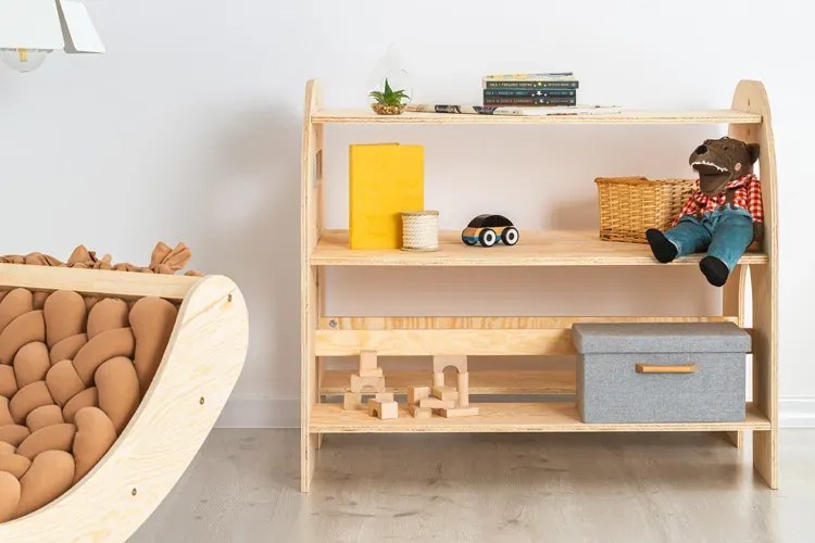 Drewniany regał na zabawki do pokoju dziecięcego S6-A25