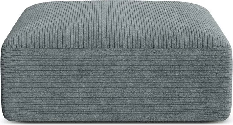 Ciemnoszary sztruksowy podnóżek Campi – Cosmopolitan Design