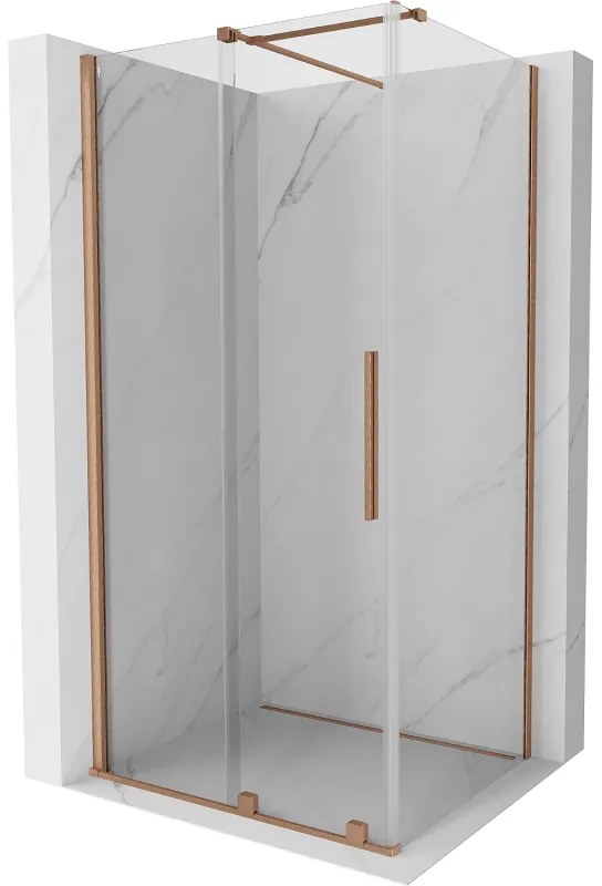 Mexen Velar kabina prysznicowa rozsuwana 100 x 75 cm, transparent, miedź szczotkowana - 871-100-075-01-65