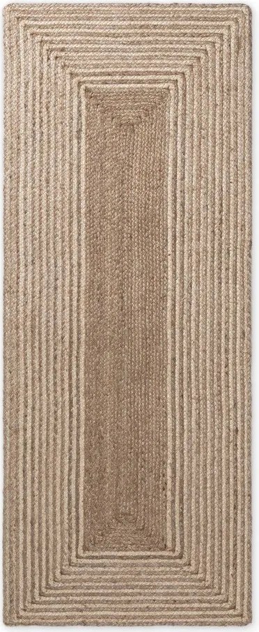 Chodnik z juty dwustronny/tkany ręcznie w jasnym naturalnym kolorze/w ciemnym naturalnym kolorze 80x200 cm Juno – Hanse Home