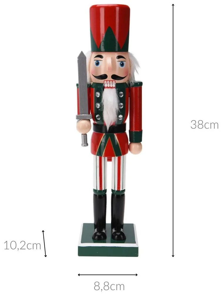 Dziadek do orzechów, figurka z drewna sosnowego, 38 cm