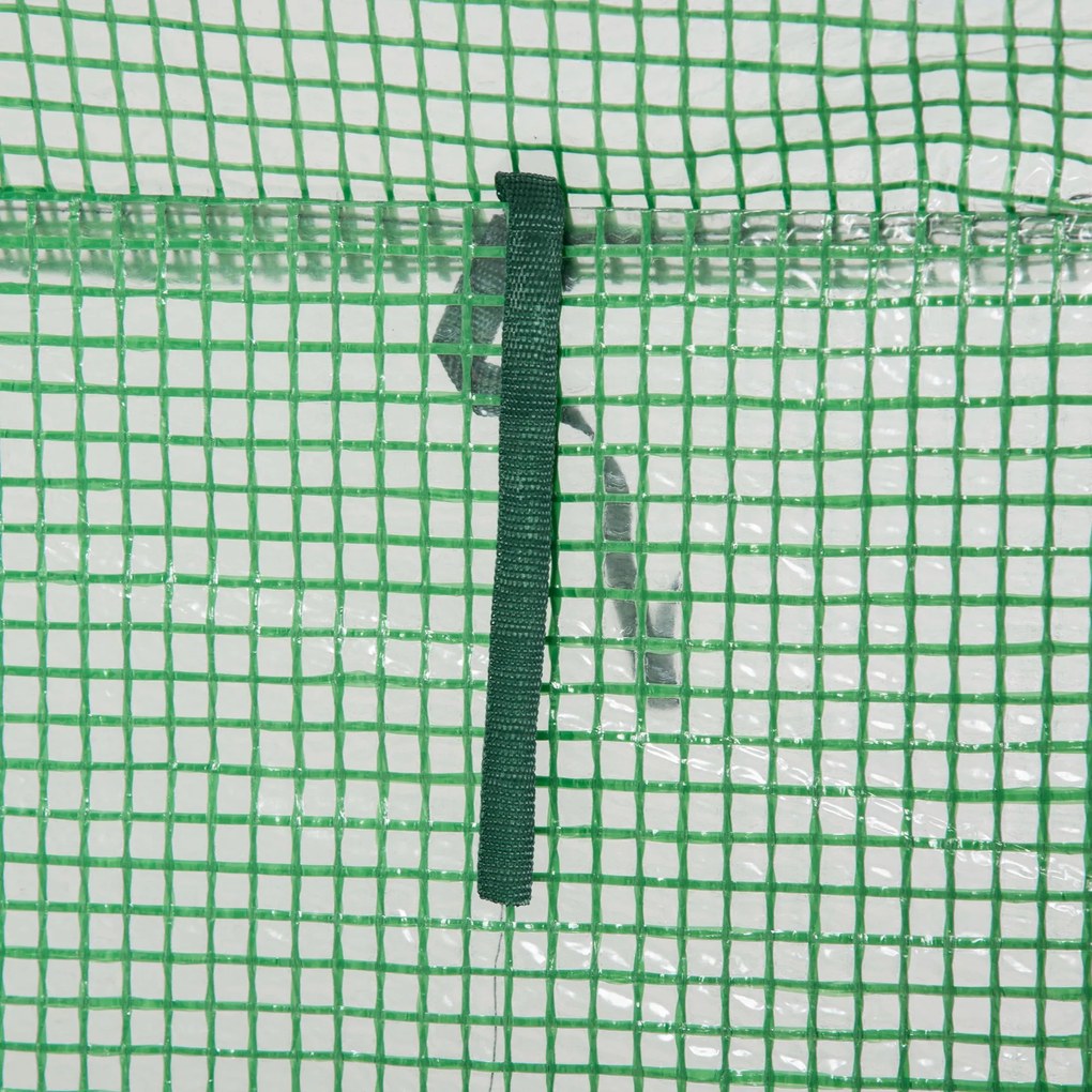 Outsunny szklarnia cieplarnia na pomidory, szklarnia ogrodowa, skrzynia z drzwiami zwijanymi stalowa zielona 100x50x150cm