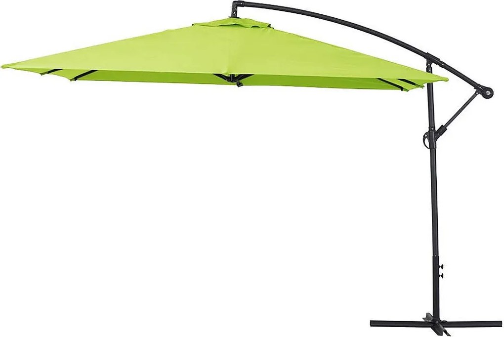 Parasol ogrodowy "Ilios 3" z boczną nogą - Aluminium - Kwadratowy - 3 x3 m - Zielony