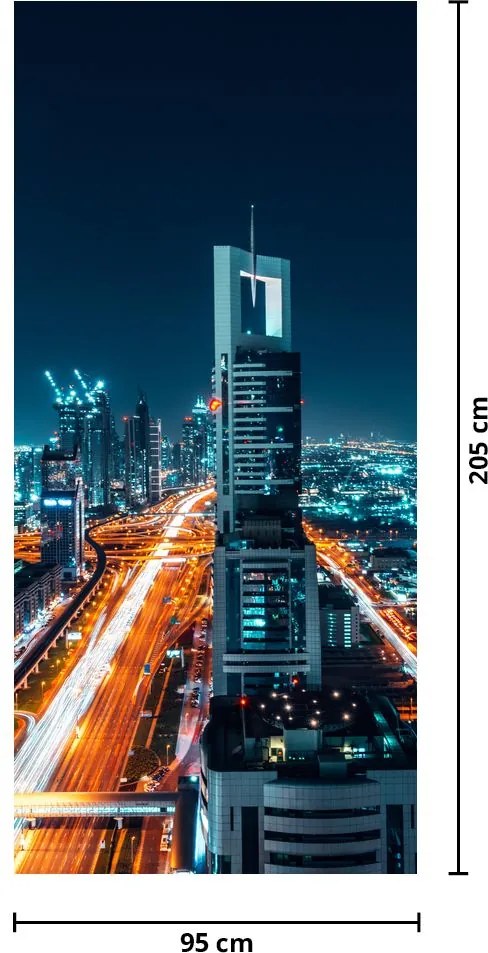 Fototapeta na drzwi - Dubaj noc (95x205cm)