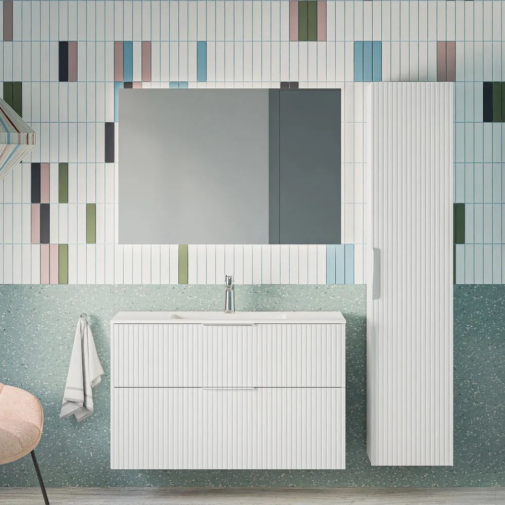 Badmöbel Set TIM 100 cm mit Waschbecken