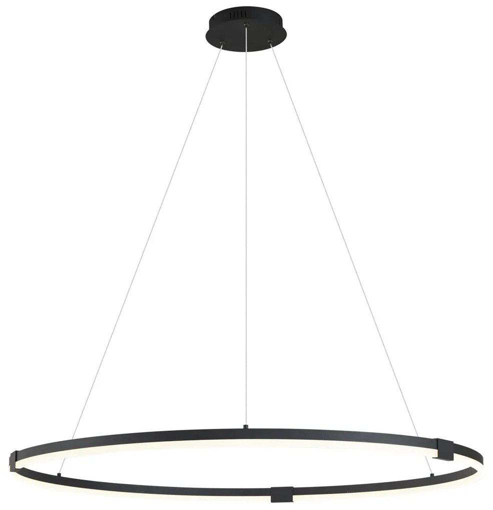 Designerska lampa wisząca czarna 120 cm z LED z 3-stopniową regulacją ściemniania - AnelloDesignerski Oswietlenie wewnetrzne