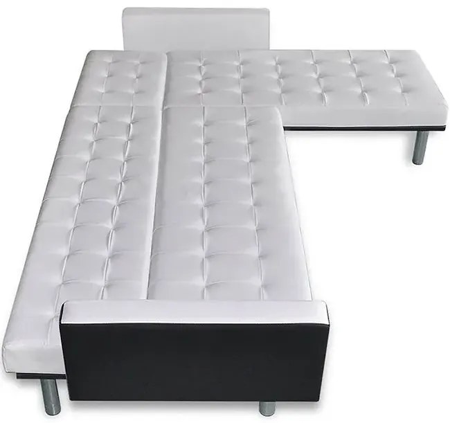 Rozkładany biały narożnik F8-A38