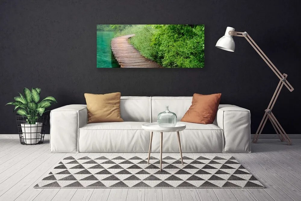 Obraz canvas Drewniany Mostek w Lesie