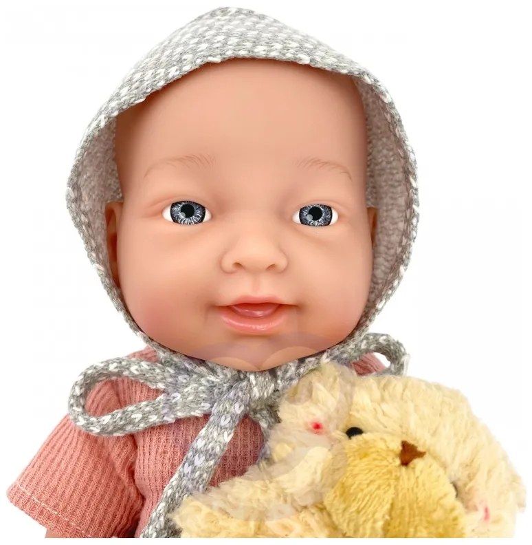 Woopie royal lalka bobas 36 cm w ubranku z misiem akcesoria do karmienia