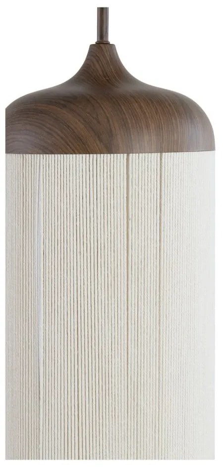 Ciemnobrązowa lampa wisząca z tekstylnym kloszem ø 22 cm Dania – Light &amp; Living