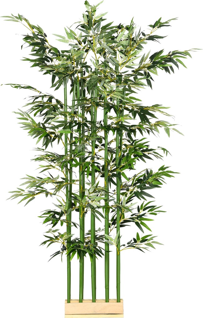 HOMCOM Sztuczny bambus 180 cm roślina dekoracyjna realistyczny wygląd łatwa pielęgnacja do domu zielony | Aosom PL