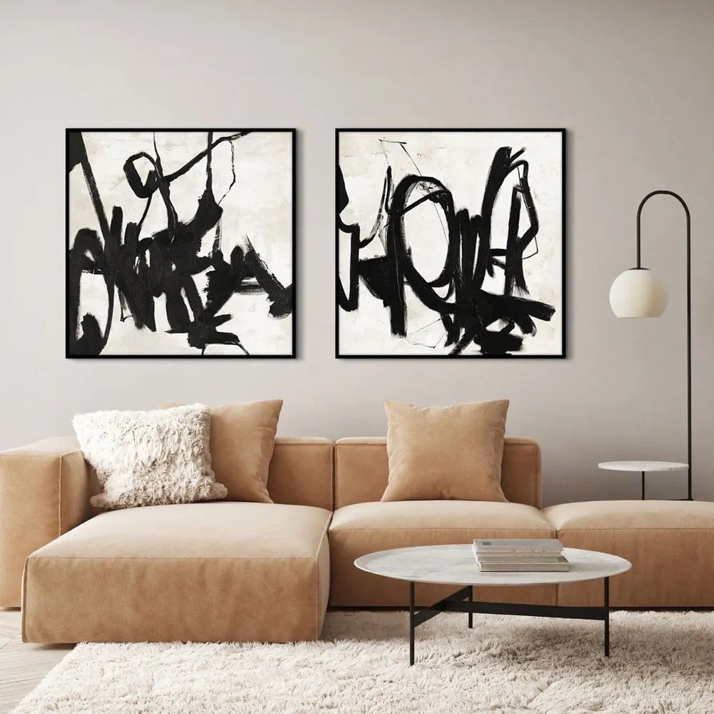 Ręcznie malowany obraz 100x100 cm Playblack 2 – Malerifabrikken