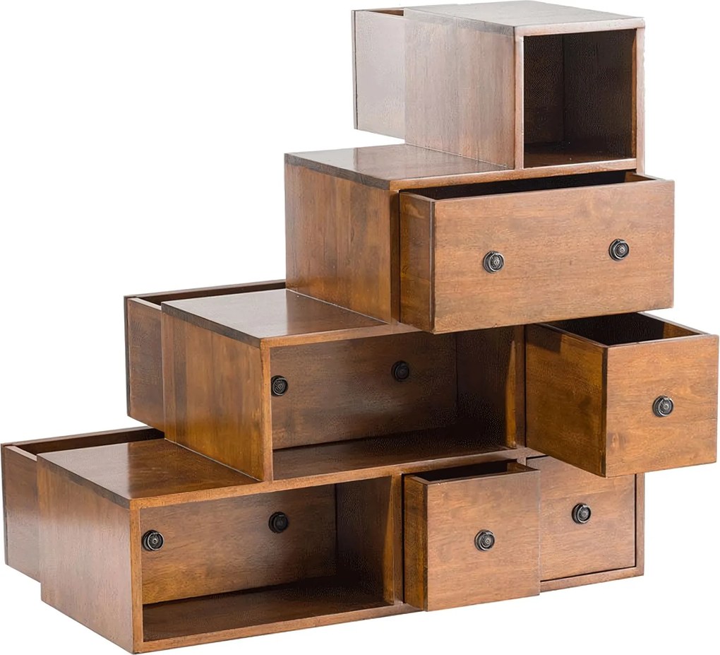 Regał Zen brown, 7szuflad 88x35x88cm