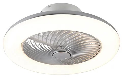 Wentylator sufitowy z lampą srebrny 55,5 cm z LED, ściemnialny, z pilotem - ClimaDesignerski Oswietlenie wewnetrzne