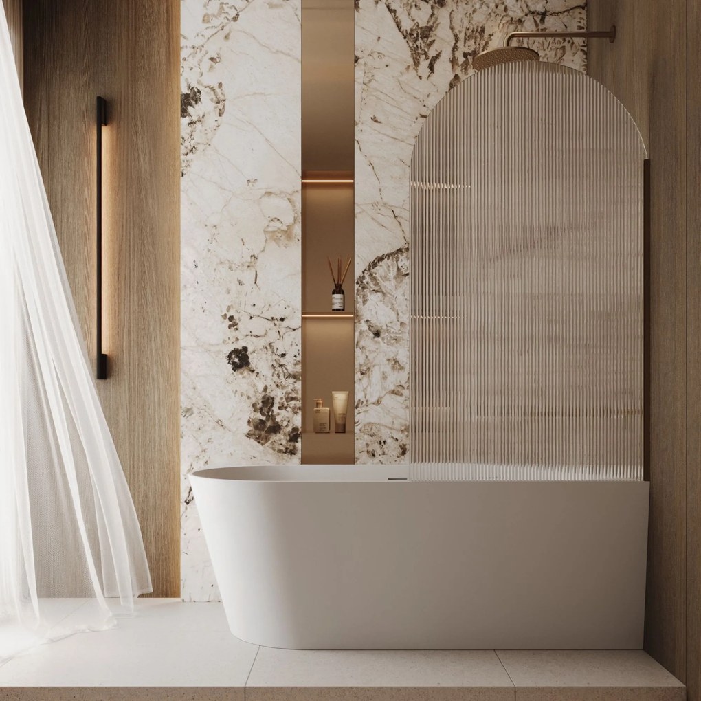 Parawan nawannowy owalny ARTE WELLE Oval Clear szkło transparentne ryflowane | Różne rozmiary : Kolor profili kabiny - czarny, Rozmiar - 80x150 cm