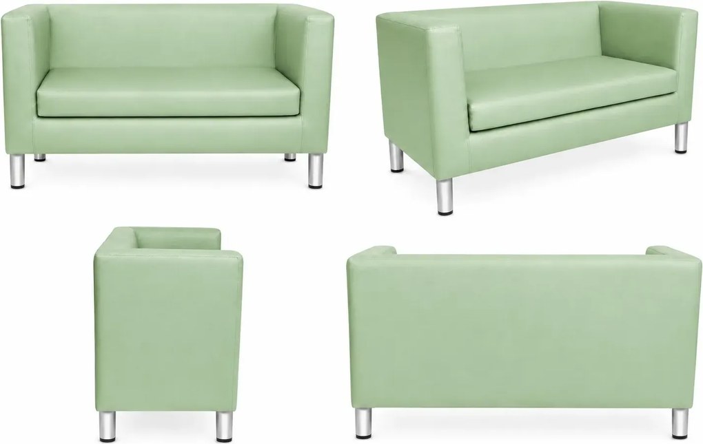 Sofa Monaco : Kolor nogi - Chrom, Kolor tkaniny - EKO-SKÓRA - 7D, Typ tkaniny - Eko-skóra , Wysokość nogi - 15 cm