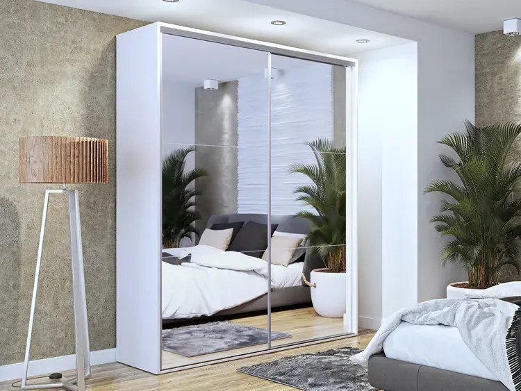 Przesuwna szafa z lustrzanym frontem 200 cm N1-T26
