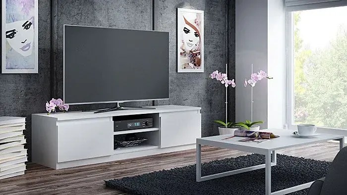 Szafka RTV Amida 3X 140 cm - biała