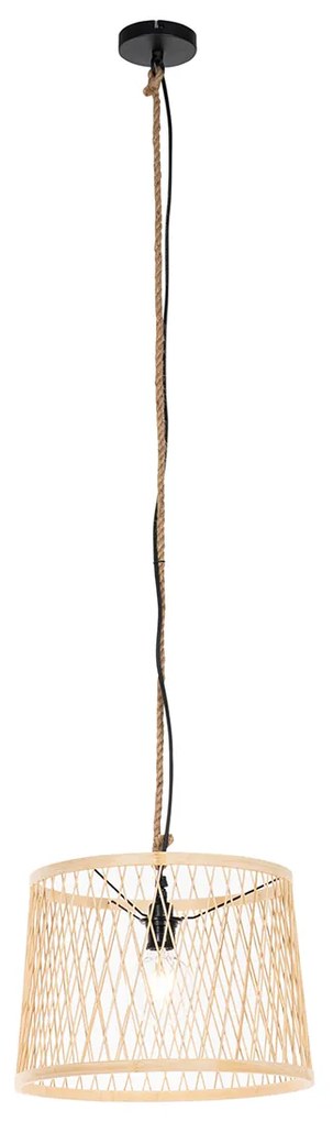 Zewnetrzna Rustykalna lampa wisząca zewnętrzna z rattanu 40 cm - Calamus Rustykalny / Vintage Oswietlenie zewnetrzne
