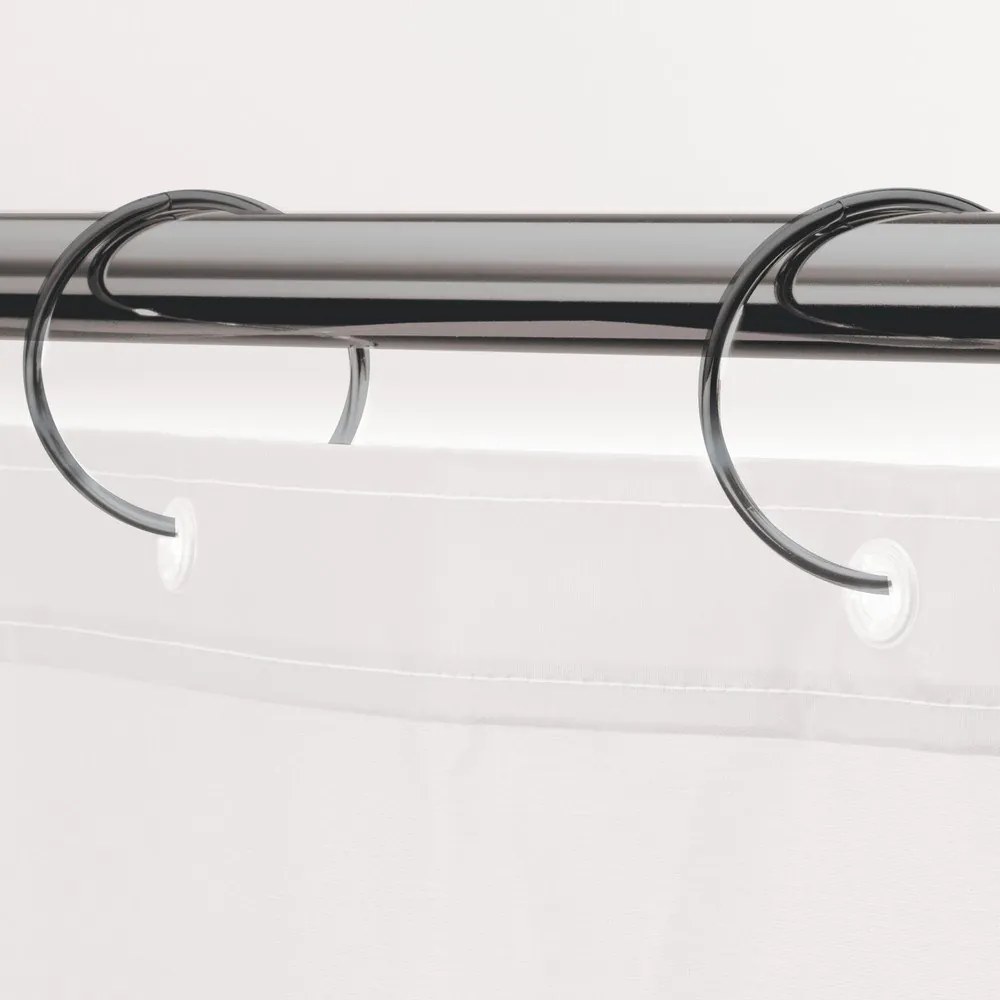 Kółka do zasłony prysznicowej w kolorze matowej czerni zestaw 12 szt. Ringo Small – Spirella