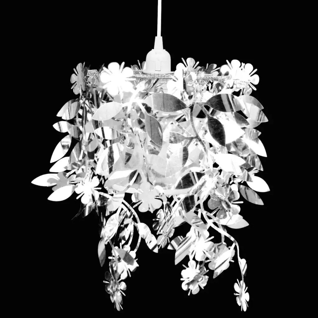 Srebrna lampa wisząca w kształcie liści - 4X E989 R3-D53