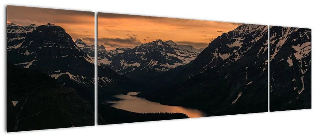 Obraz jeziora między górami (170x50 cm)